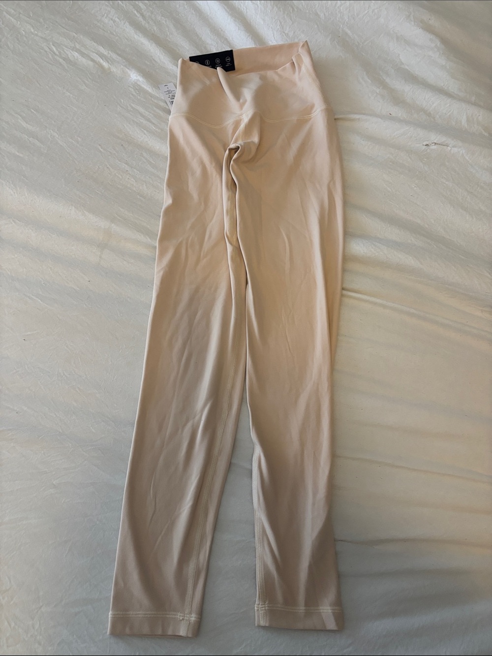 Aritzia Light Cream High-Waist Leggings